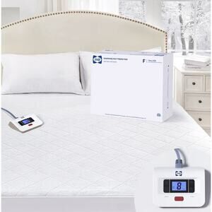 Sealy Heated Mattress Pad Full Size Plush Coral Fleece 10 Heat Settings Auto Off